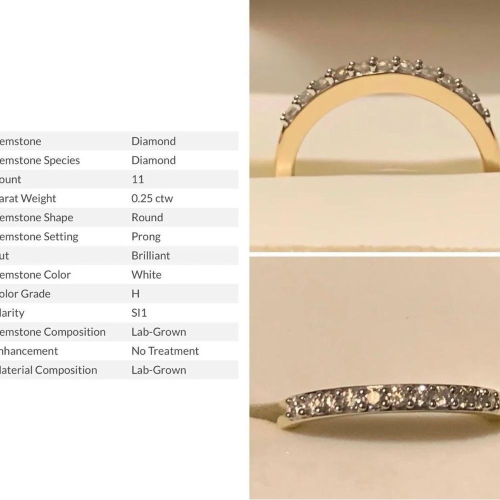 VINTAGE INSPIRED 0.25CTW ROUND WHITE LAB-GROWN DIAMOND 14K YELLOW GOLD RG Size 7